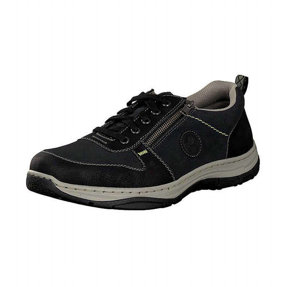 Black Men's Rieker 16321-00 Lace Up Shoes | RVZK89341